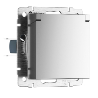 Розетка влагозащищенная с защитной крышкой N Werkel W1171265 серебряный матовый