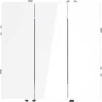 Выключатель встраиваемый трехклавишный Voltum S70, белый глянцевый, VLS030101