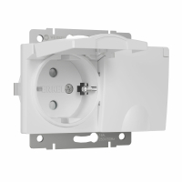 Розетка двойная влагозащищенная с защитными крышками и шторками Werkel W1172201 белый