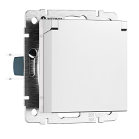 Розетка с заземлением и шторками c крышкой IP44 N Werkel W1171261 белый матовый
