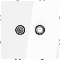 Розетка телевизионная оконечная TV+SAT VOLTUM S70, белый глянцевый, VLS060401