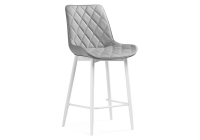 Барный стул Woodville Баодин велюр светло-серый / белый