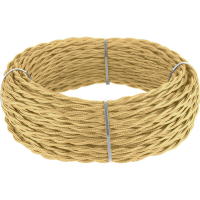Ретро кабель витой 3х2,5 золотой песок 20 м Werkel W6453347 под заказ
