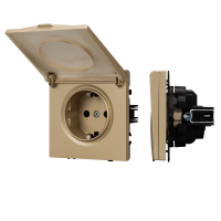 Розетка влагозащищенная с крышкой Arlight Nobe 054282 золото светлое