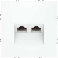 Розетка компьютерная двойная RJ45+RJ45 встраиваемая Voltum S70, белый матовый, VLS060202