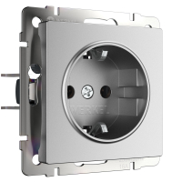 Розетка с заземлением Werkel W1171065 серебряный матовый