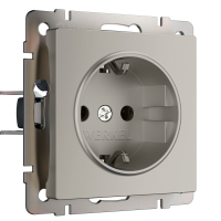 Розетка с заземлением Werkel W1271004 дымчатый