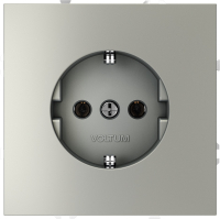 Розетка встраиваемая с заземлением 16А Voltum S70, сталь, VLS040105