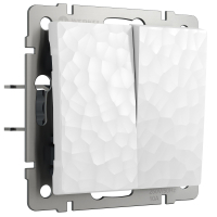 Выключатель двухклавишный проходной Werkel Hammer W1222001 белый