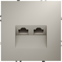 Розетка компьютерная двойная RJ45+RJ45 встраиваемая Voltum S70, кашемир, VLS060203