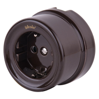 Розетка с заземлением Werkel Ретро W5671014 коричневый