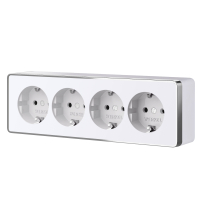 Розетка четверная с заземлением и шторками Werkel Gallant W5072210 белая