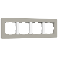 Рамка из поликарбоната на 4 поста Split Werkel W0043067 дымчатый/белый, soft-touch