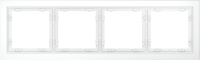 Рамка стеклянная на 4 поста Voltum S70, белый матовый, VLS110402