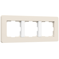 Рамка из поликарбоната на 3 поста Split Werkel W0033066 айвори/белый, soft-touch