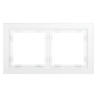 Рамка стеклянная на 2 поста Voltum S70, белый матовый, VLS110202