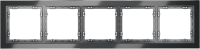 Рамка стеклянная на 5 постов Voltum S70, графит, VLS110507