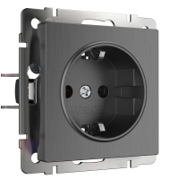 Розетка с заземлением Werkel W1171004 графит рифленый