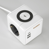 Розеточный блок 3-местный + 3×USB + беспроводная зарядка Werkel W6513501