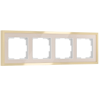 Рамка из металла на 4 поста Werkel Baguette W0042851 айвори/латунь