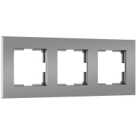 Рамка из поликарбоната на 3 поста Werkel Slab W0032965 серебро софт