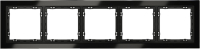 Рамка стеклянная на 5 постов Voltum S70, черный, VLS110508