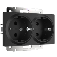 Розетка двойная с заземлением Werkel W1172008 черный матовый