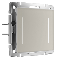 Умный сенсорный выключатель двухклавишный Werkel W4523641 дымчатый