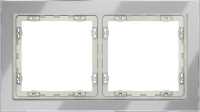 Рамка стеклянная на 2 поста Voltum S70, сталь, VLS110205