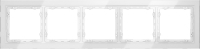 Рамка стеклянная на 5 постов Voltum S70, белый, VLS110501