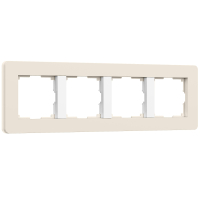 Рамка из поликарбоната на 4 поста Split Werkel W0043066 айвори/белый, soft-touch