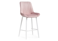Барный стул Woodville Седа велюр розовый / белый