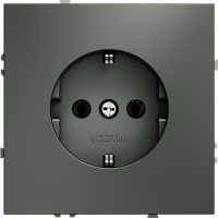 Розетка встраиваемая с заземлением 16А Voltum S70, титан, VLS040106