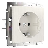 Розетка с заземлением и шторками Werkel W1171113 перламутровый рифленый