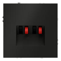 Розетка акустическая Voltum S70 4-местная, черный матовый, VLS060308