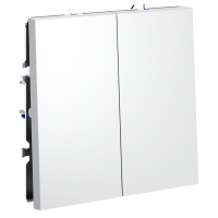 Проходной переключатель двухклавишный Voltum S70, белый матовый, VLS020302