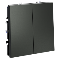 Проходной переключатель двухклавишный Voltum S70, титан, VLS020306