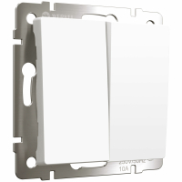 Выключатель двухклавишный проходной Werkel W1122061 белый матовый