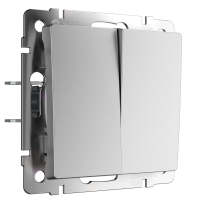 Выключатель двухклавишный Werkel W1120065 серебряный матовый