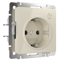 Умная встраиваемая Wi-Fi розетка с защитными шторками Werkel W1171603 слоновая кость