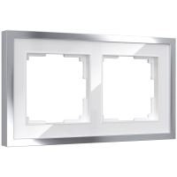 Рамка из металла на 2 поста Werkel Baguette W0022850 белый/серебро