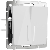 Выключатель двухклавишный с подсветкой Werkel W1120141 белый акрил