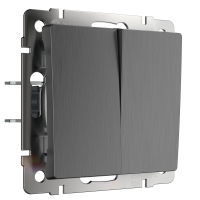 Выключатель двухклавишный проходной Werkel W1122004 графит рифленый