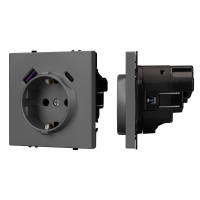 Розетка с USB Type A+C Arlight Nobe 054287 серый