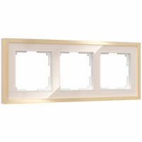 Рамка из металла на 3 поста Werkel Baguette W0032851 айвори/латунь