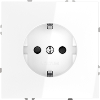 Розетка встраиваемая с заземлением и защитными шторками Voltum S70, белый глянцевый, VLS040201