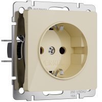 Розетка с заземлением и шторками Werkel W1171143 айвори акрил