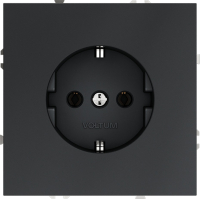 Розетка встраиваемая с заземлением 16А Voltum S70, графит, VLS040107