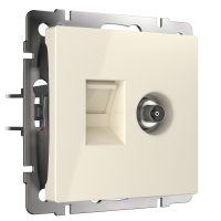 Розетка ТВ+Ethernet RJ-45 6 cat. Werkel W1181303 слоновая кость