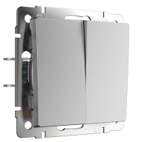 Выключатель двухклавишный проходной Werkel W1122006 серебряный